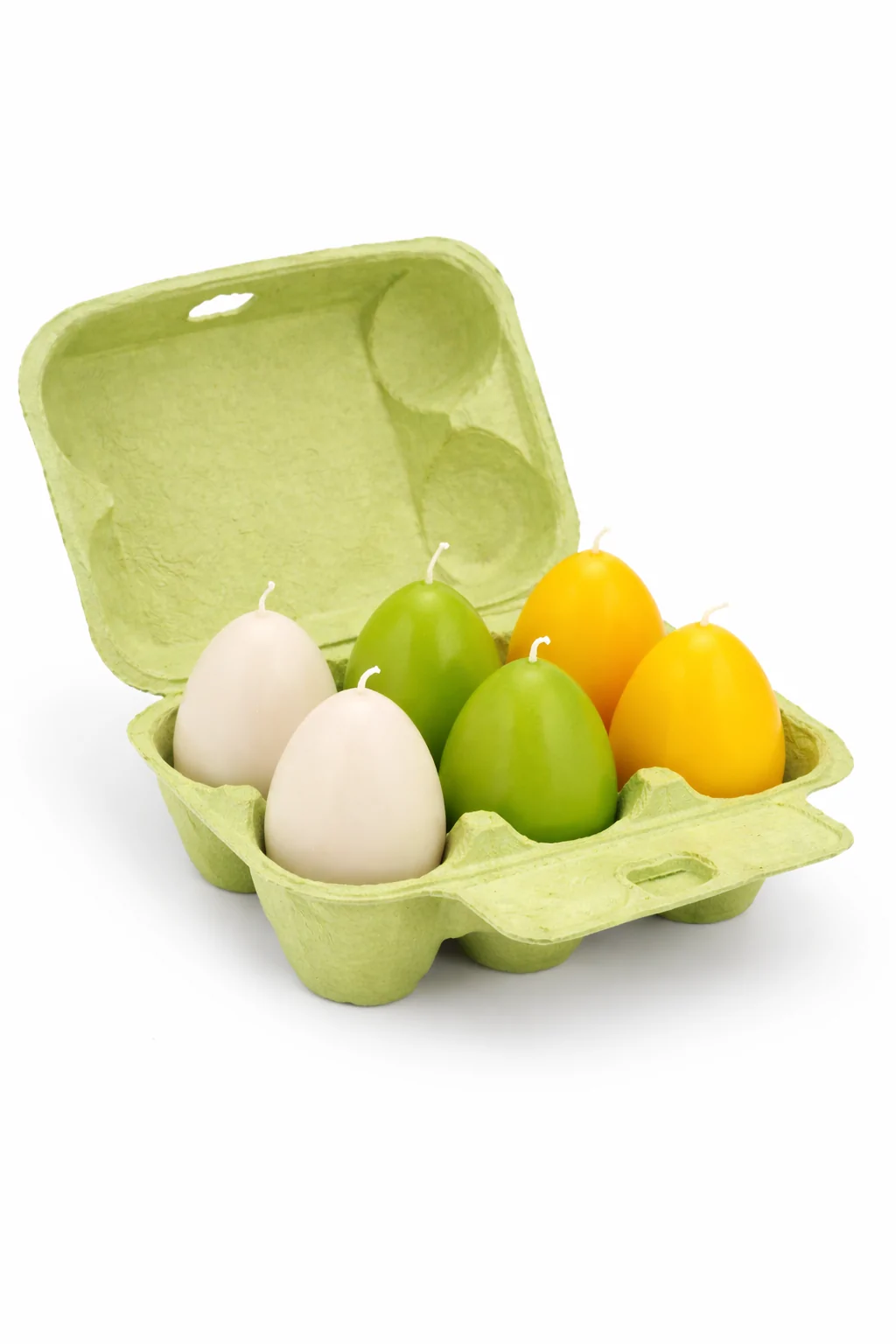 Eierdoosje met 6 paaseieren in geel/groen/wit - Afbeelding 2