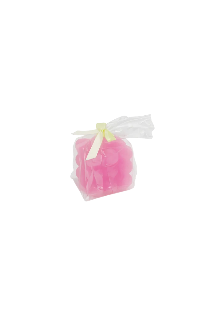 Roze bubbelkaars 6x6x6 cm