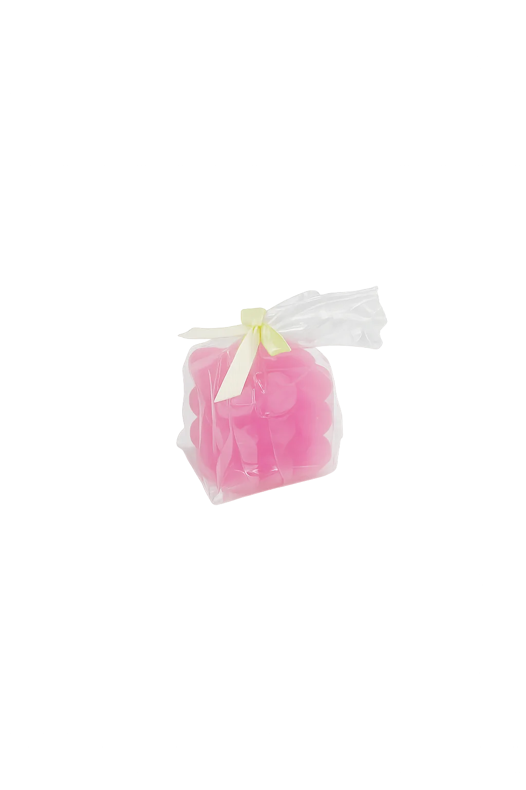Roze bubbelkaars 6x6x6 cm - Afbeelding 2