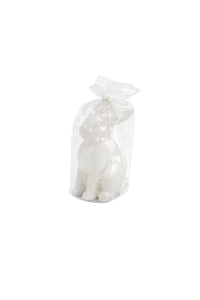 Paashaas kaars wit 12 cm