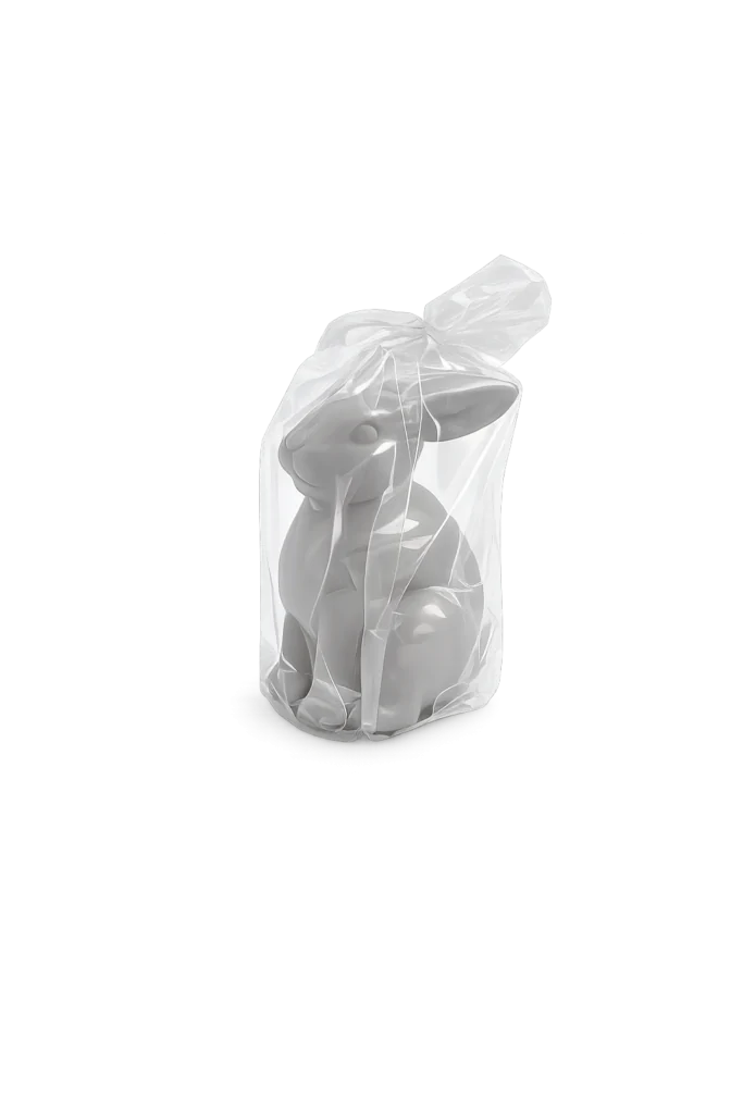 Paashaas kaars grijs 12 cm