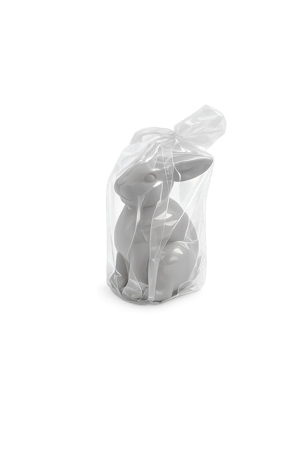 Paashaas kaars grijs 12 cm - Afbeelding 2